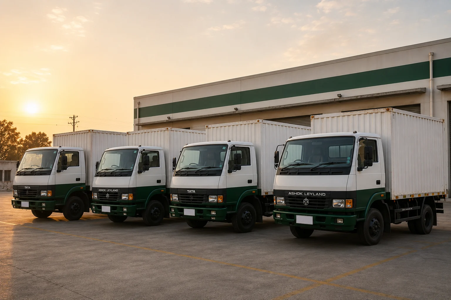 Sri Drithi Translines fleet staged at the yard